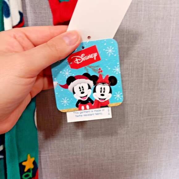 NWT Disney 12 Months One-Piece pajamas Christmas Zip front Mickey Minnie Mouse - Picture 6 of 6